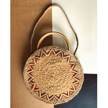 Dhaaga Handcrafted Big Double Sided Bag With Aztec And A Compliemntary Detachable Tassel Tote