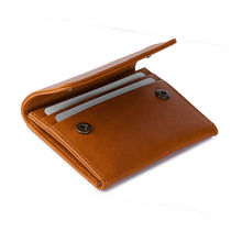 DailyObjects Tan Real Leather Flip Top Card Wallet