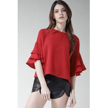Twenty Dresses By Nykaa Fashion Drop The Red Flare Top