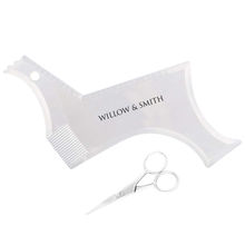 Peora WILLOW & SMITH Beard Shaping Template Plus Beard Comb with Scissor All (In (One Tool (WS03T)