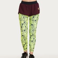 Zivame Zelocity Neo Play Anti-Chafe Legging With Shorts- Neon & Print