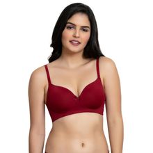 Zivame Padded Wired T-Shirt Bra - Maroon