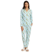 Zivame X Disney Mickey N Friends Top N Pyjama Set - Blue N Print