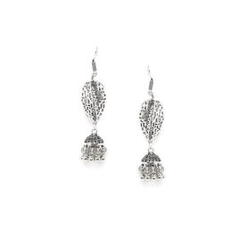 ZeroKaata/ Fashion Jewellery Distorted Leaf Tribal Jewellery Long Jhumkis With Hanging Silver Bells For Women /& Girls