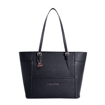 Lino Perros Black Handbag With Top Handle Pouch With Star 