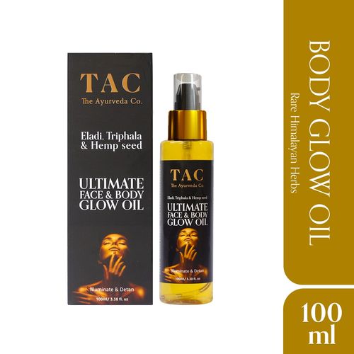 TAC - The Ayurveda Co. 100% Natural Illuminating Face & Body Glow Oil With Eladi Triphala Hemp Seed(100ml)