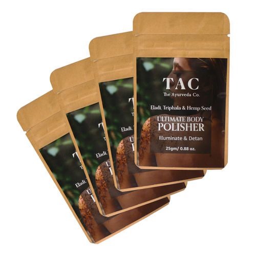 TAC - The Ayurveda Co. 100 % Natural Body Scrub For Tan Removal With Eladi Triphala & Hemp Seed(100g)