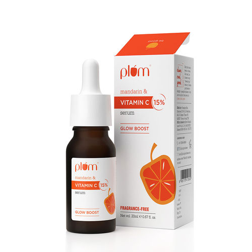 Plum 15% Vitamin C Face Serum with Mandarin for Glowing Skin with Pure Ethyl Ascorbic Acid(20ml)