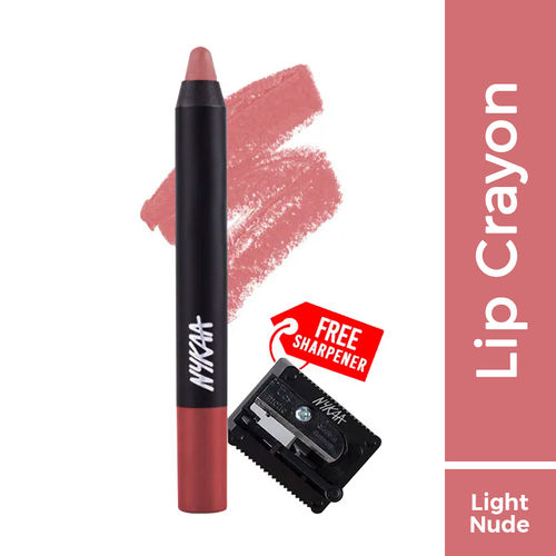 Nykaa Matte-illicious Lip Crayon Lipstick with Free Sharpener - Lacy Luck 10(2.8g)