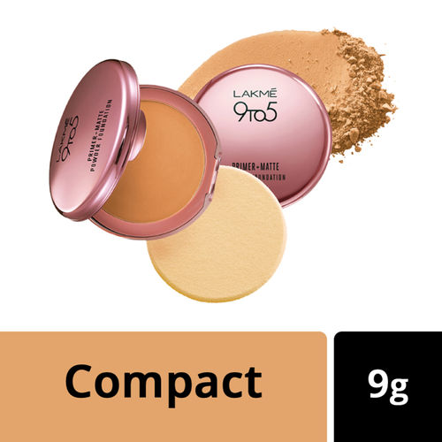 Lakme 9 to 5 Primer + Matte Powder Foundation Compact - Honey Dew(9gm)