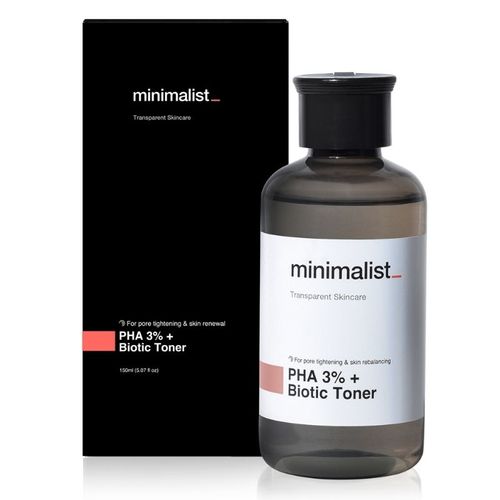 Minimalist Pha 3% Alcohol Free Toner For Pore Tightening, Mild Exfoliation & Hydration With Biotics(150ml)