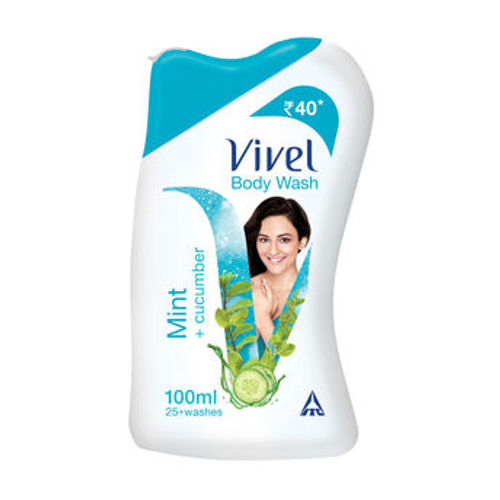 Vivel Body Wash, Mint & Cucumber, Cooling & Moisturising Shower Crème(100ml)