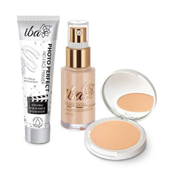 IBA Primer + Foundation + Compact Combo - Ivory Fair (44g+30ml)