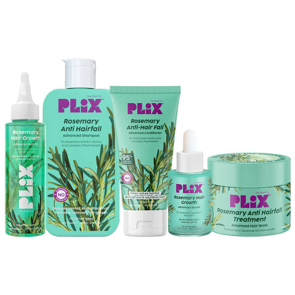 Plix Rosemary Anti Hairfall Kit - Serum, Shampoo, Conditione...
