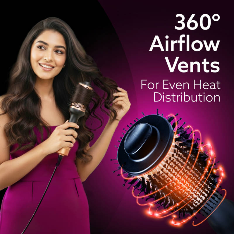 AGARO HV2179 1200W Volumizer Hair Dryer Brush (24K Gold Surface) — image 2 of 4
