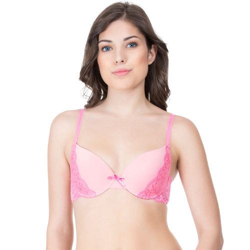 Buy Zivame All That Lace Padded Bra - Pink 1 Online