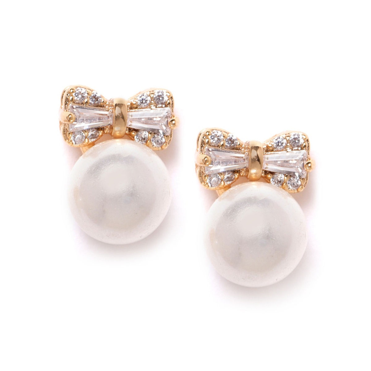 Flipkartcom  Buy Wumania Love Bow Pearl Stud Earrings For Women  Girls  GoldPlated Pearl Stud Alloy Stud Earring Online at Best Prices in India