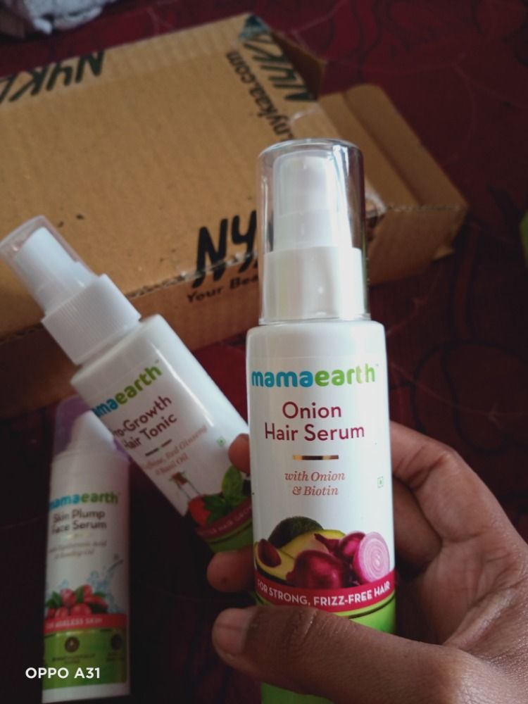 New* Mamaearth Onion Hair Serum | My experience with live clips | Review  after 1 week + Demo - YouTube