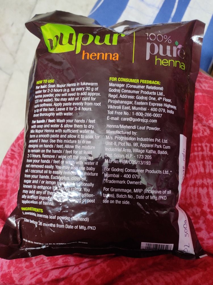 Buy Godrej Nupur 100% Pure Henna Powder for Hair Colour (Mehandi) | for Hair,  Hands & Feet (400g) Online at Low Prices in India - Amazon.in