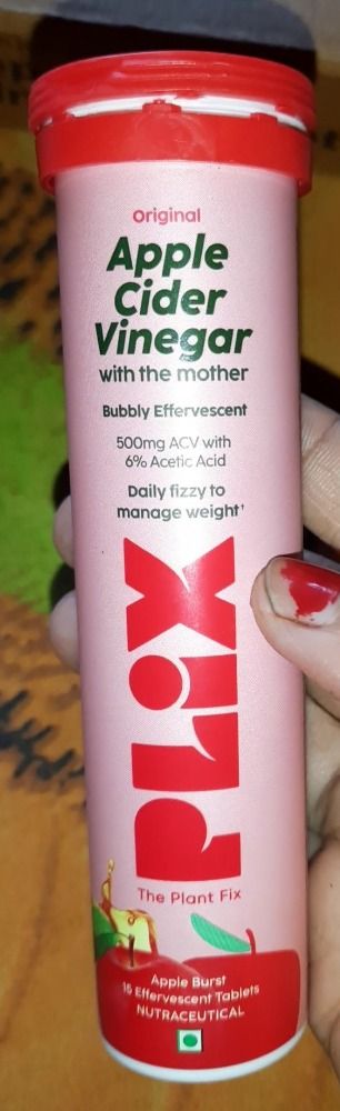 PLIX Apple Cider Vinegar 15 Effervescent Tablet with mother for weight ...