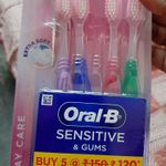 Buy Oral-B Sensitive Care (Extra Soft) Bristles Toothbrush 5 pcs Online at  Best Prices in India - JioMart.