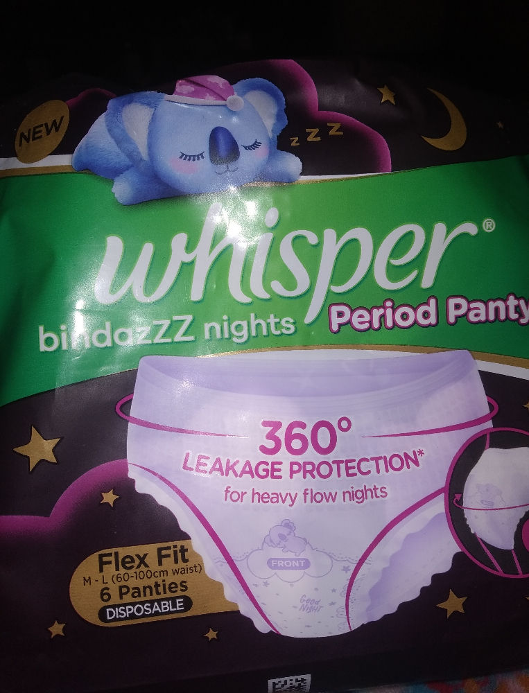 Whisper Bindazzz Night Period Panty for Heavy flow 360 degree leakage