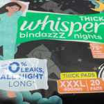 Whisper Bindazzz Nights Sanitary Pads - Wider Back, Up To 0% Leak, Provides  All Night Protection, XXXL 20 pcs: Customer Reviews & Ratings - Page 6 -  bigbasket