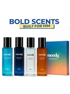 Moody Premium Perfume Gift Set Of 4 For Men - Long Lasting Eau de Parfum