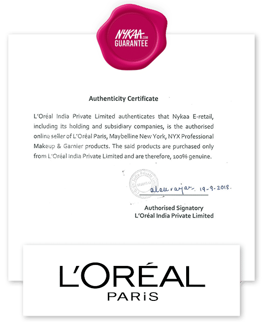 L'Oreal authenticity certificate