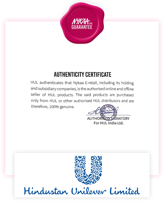 HUL brand authenticity certificate