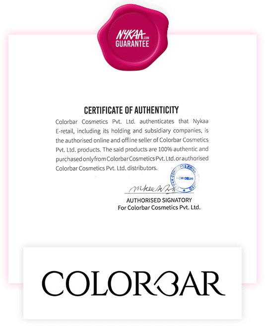 Colorbar brand authenticity certificate