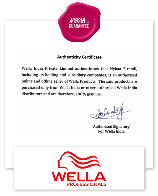 Wella authenticity certificate