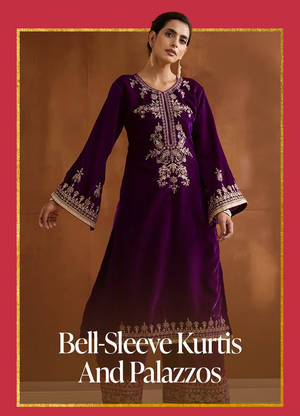bell-sleeves-kurti-with-palazzo