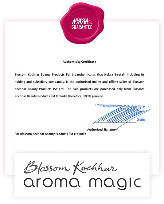 Blossom Kochhar brand authenticity certificate