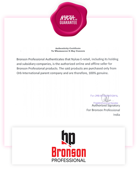 Bronson brand authenticity certificate