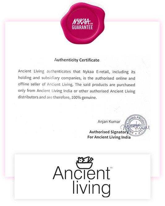 Ancient Living brand authenticity certificate