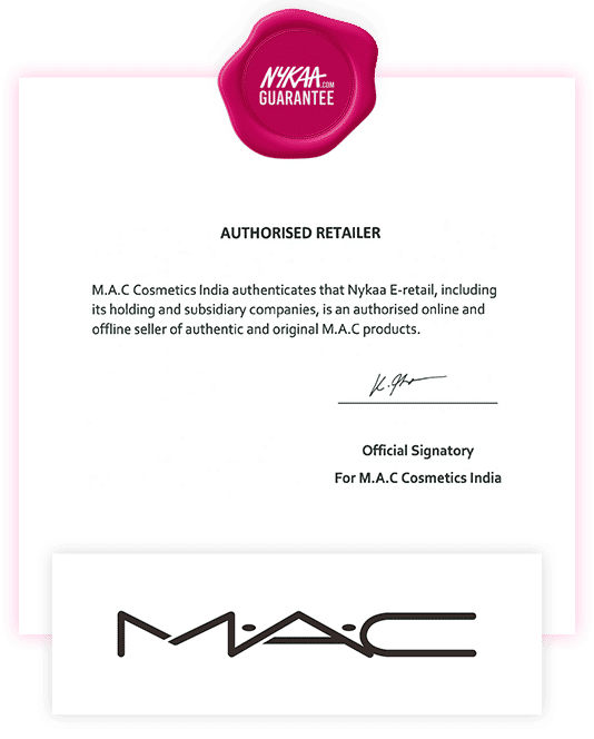 MAC brand authenticity certificate