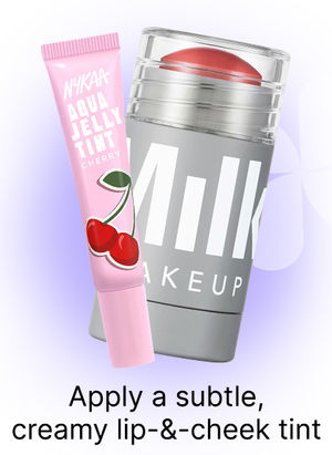 Apply a subtle, creamy lip-&-cheek tint