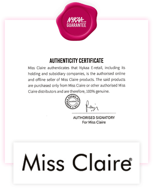 Miss Claire brand authenticity certificate
