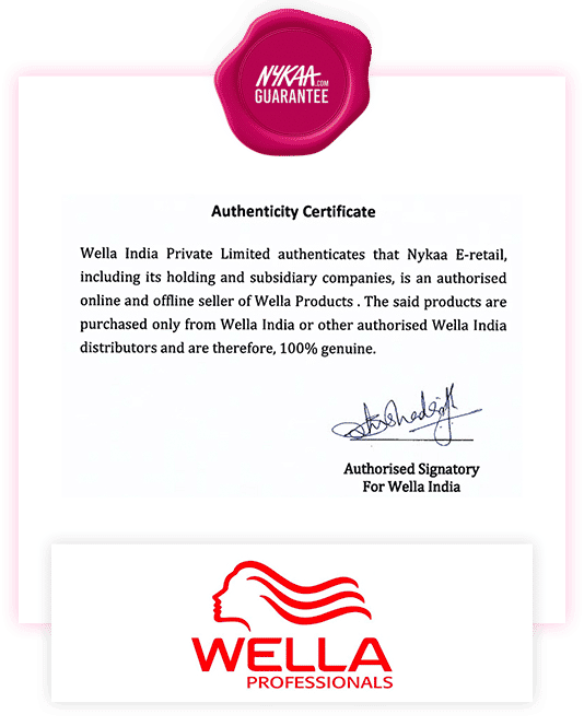 Wella brand authenticity certificate