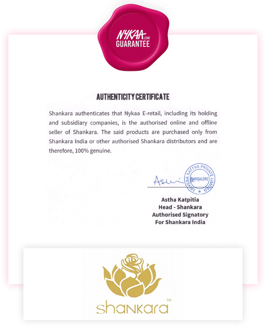 Shankara brand authenticity certificate