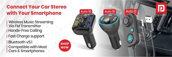 Portronics Auto 10 3.4A Car Charger Bluetooth FM Transmitter in