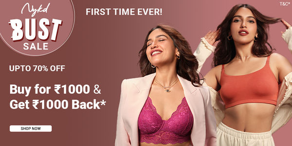 Buy NYKD By Nykaa Breathe Cotton Padded Wireless Transparent Back Bra 3-4th  Coverage - Rose NYB007 Online