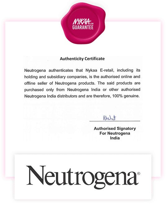 Neutrogena brand authenticity certificate