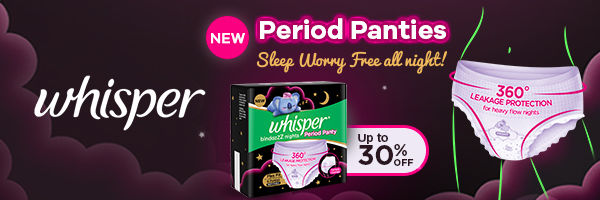 Whisper Bindaaz Nights Period Panties, Pack Of 6 Pants