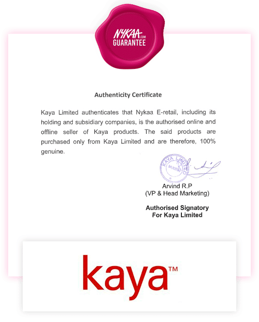 Kaya brand authenticity certificate