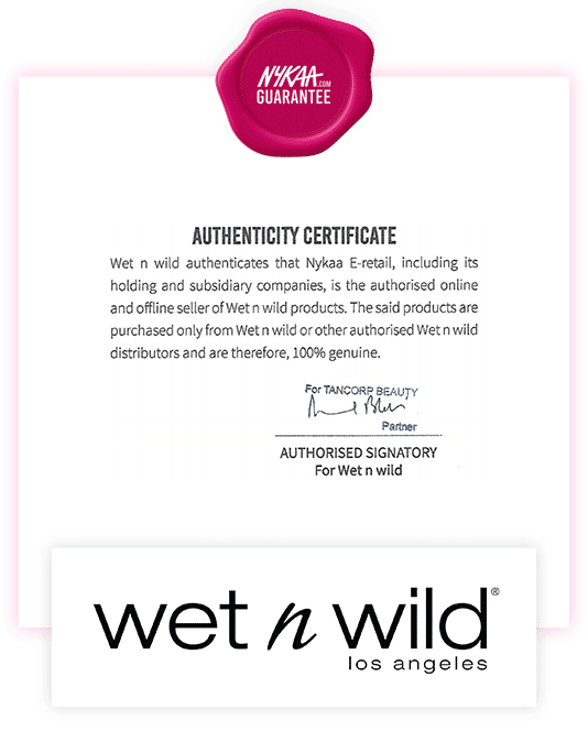 Wet n Wild brand authenticity certificate